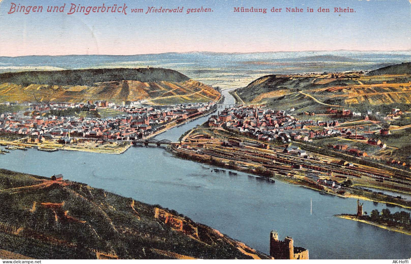 Bingen Und Bingerbrück Vom Niederwald Gesehen. Mündung Der Nahe In Den Rhein Gl (1838) - Arnsberg