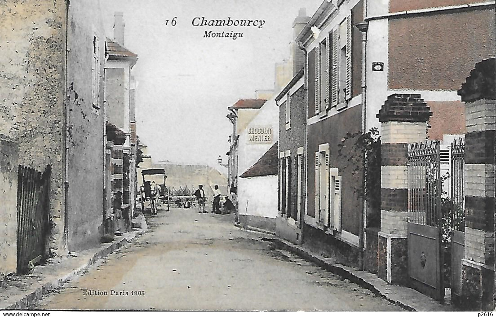 CHAMBOURCY -  1906 -  MONTAIGU -  CARTE COLORISEE - Chambourcy
