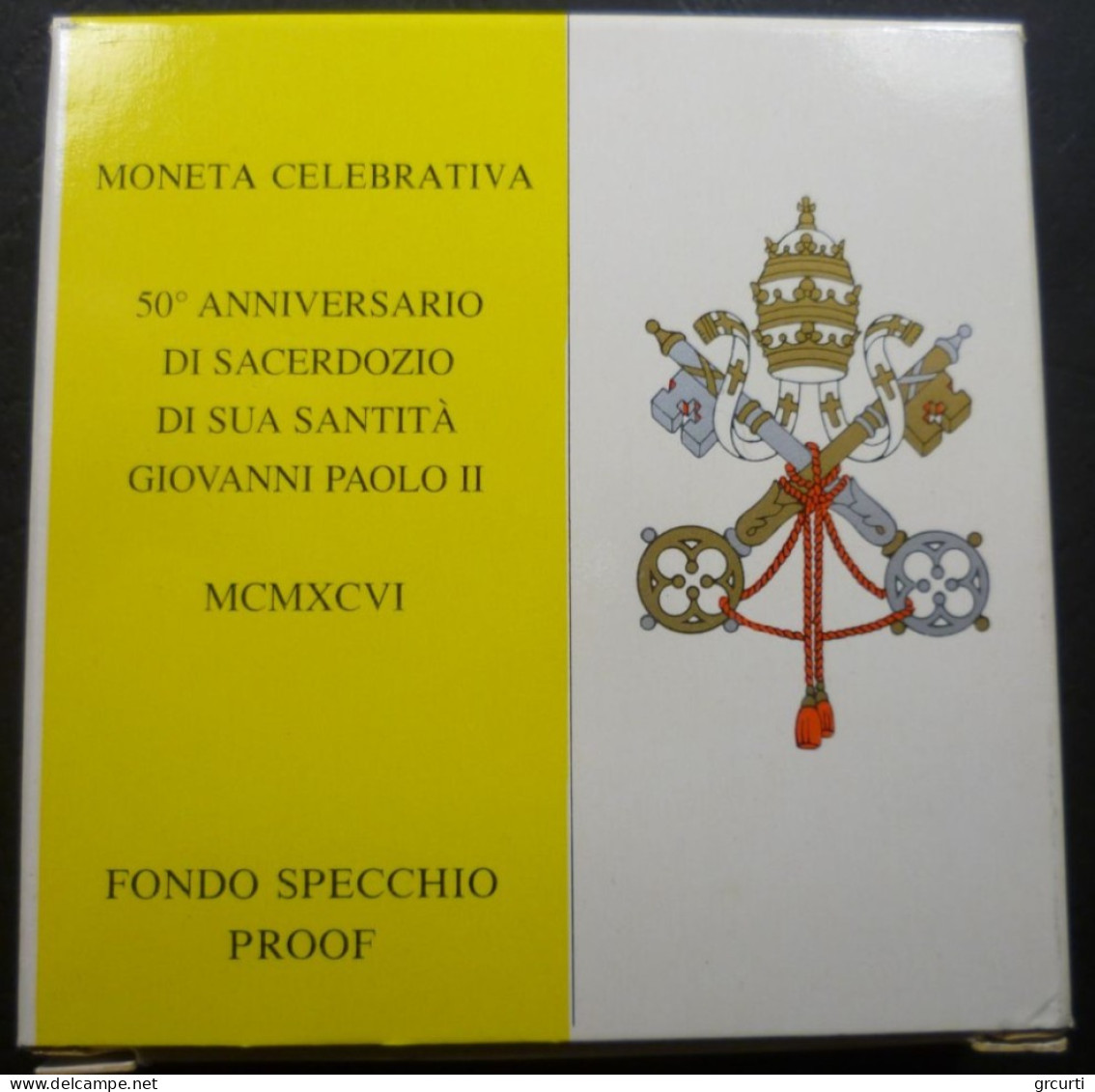 Vaticano - 500 Lire 1996 - 50° Sacerdozio di Sua Santità Giovanni Paolo II - Gig. 329 - KM# 269