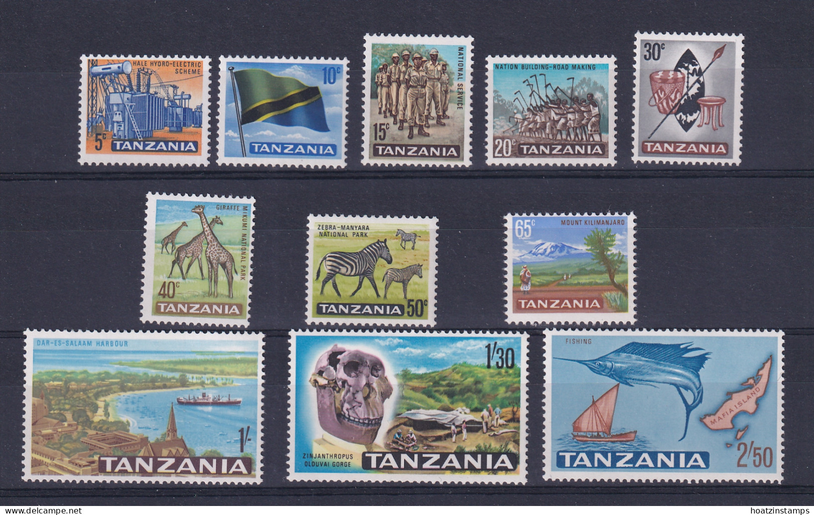 Tanzania: 1965   Pictorials To 2s 50   SG128-138   MNH - Tansania (1964-...)