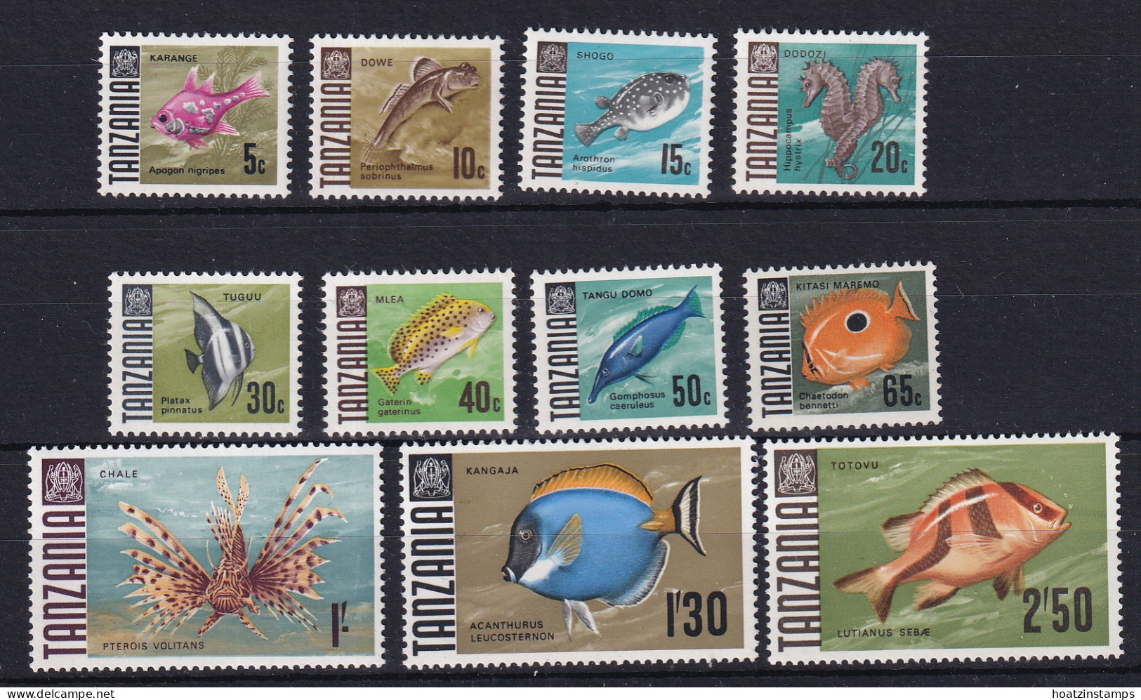 Tanzania: 1967/73   Fish Selection To 2s 50   MNH - Tanzania (1964-...)