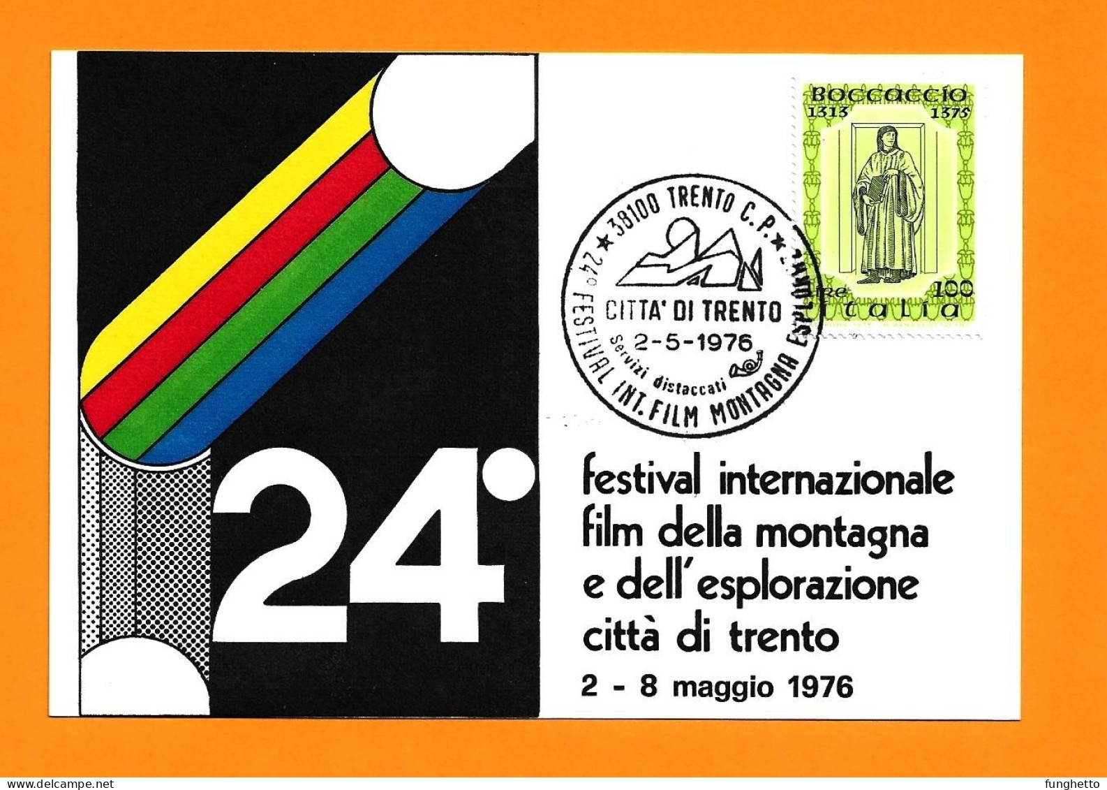 Cartolina Ufficiale TRENTO 24°FILM FESTIVAL MONTAGNA Con Annullo Speciale Trento 02/5/1976 - Escalada