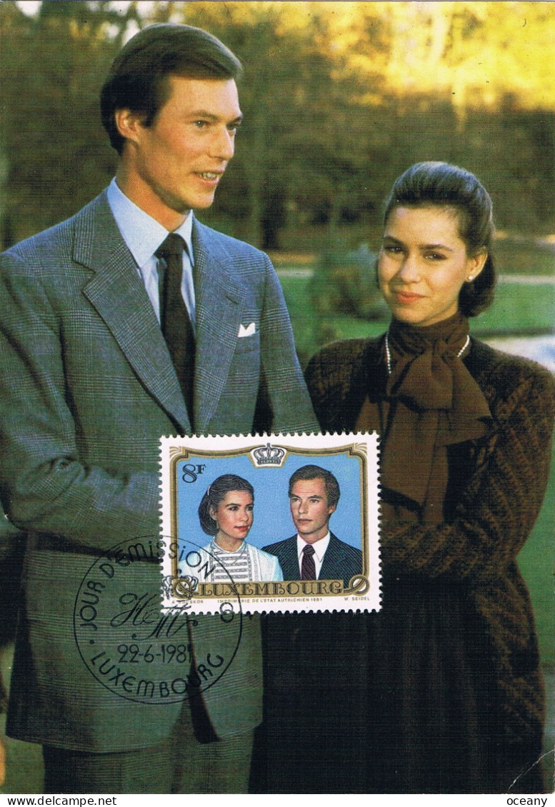 Luxembourg - Mariage Royal Du Grand-duc Héritier Henri Et De Maria Teresa CM 986 (année 1981) - Cartoline Maximum