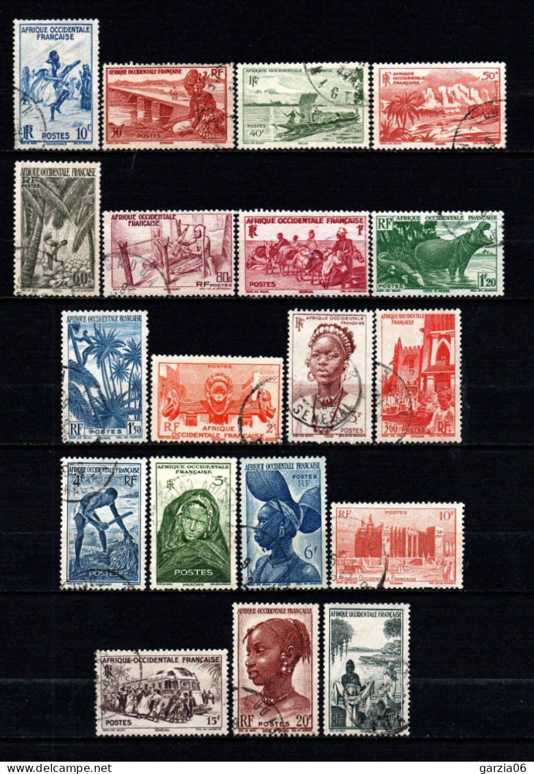 AOF - 1947 -  Aspects De L' AOF  - N° 24 à 42  - Oblit - Used - Used Stamps