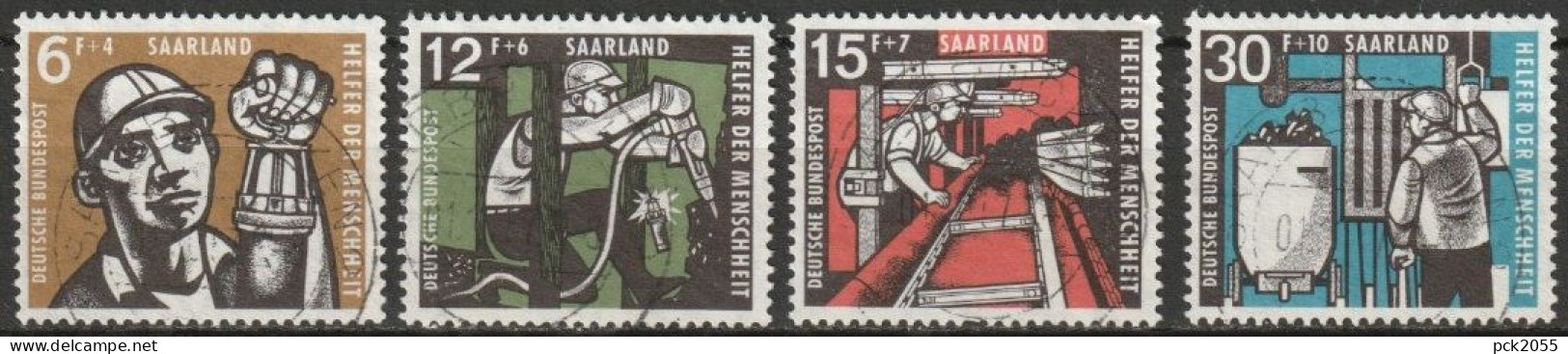 Saarland1957 MiNr.404 - 407  O Gestempelt Bundespräsident Theodor Heuss ( A471 ) - Gebruikt