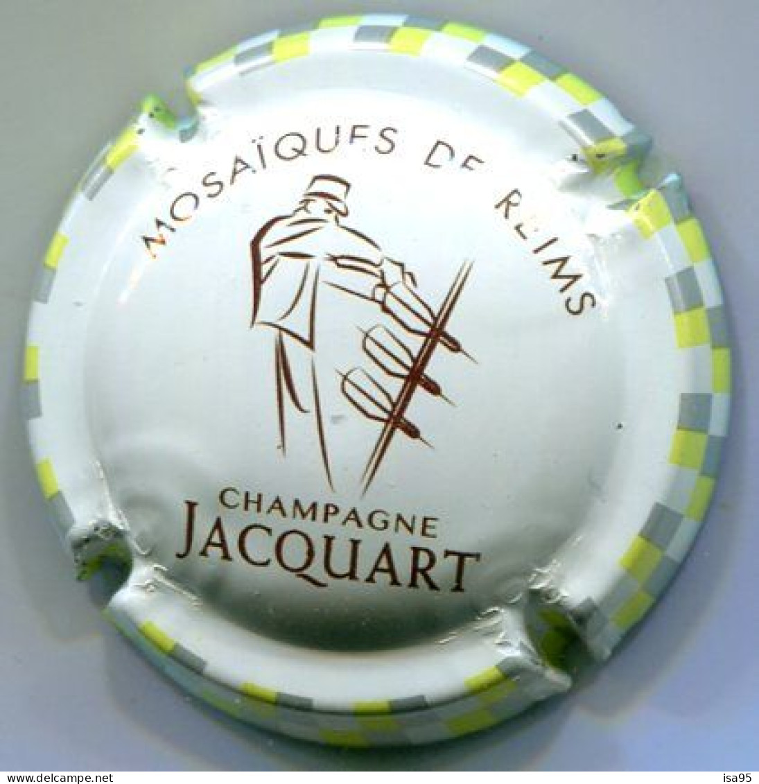 CAPSULE-CHAMPAGNE JACQUART N°23 Mosaiques De Reims  2 Cercles Mosaïques 3 Couleurs Sur Contour - Jacquart