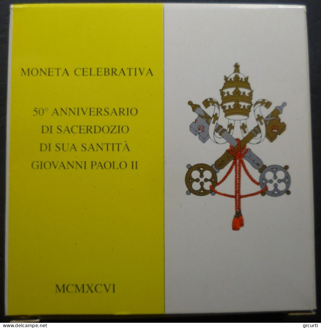 Vaticano - 500 Lire 1996 - 50° Sacerdozio di Sua Santità Giovanni Paolo II - Gig. 328 - KM# 269