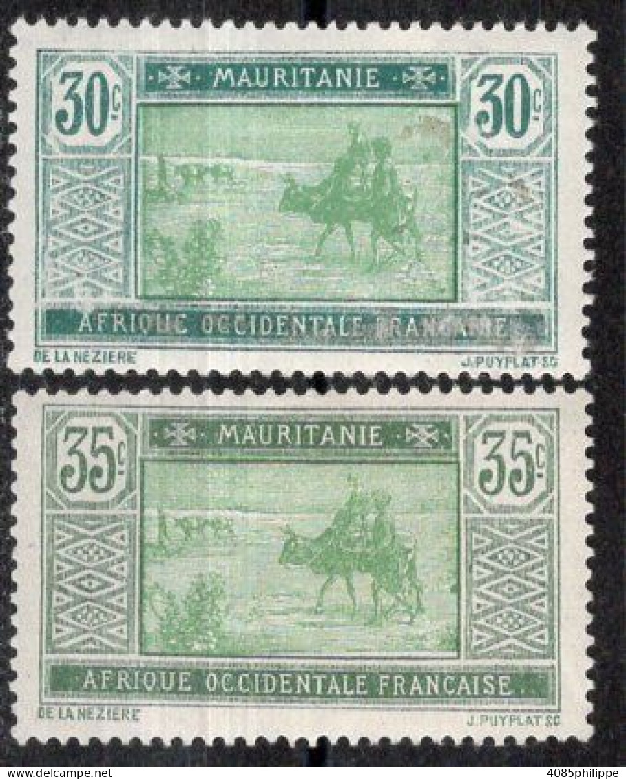 Mauritanie Timbres-poste N°57* & 57A* Neufs Charnières TB Cote : 3€50 - Neufs