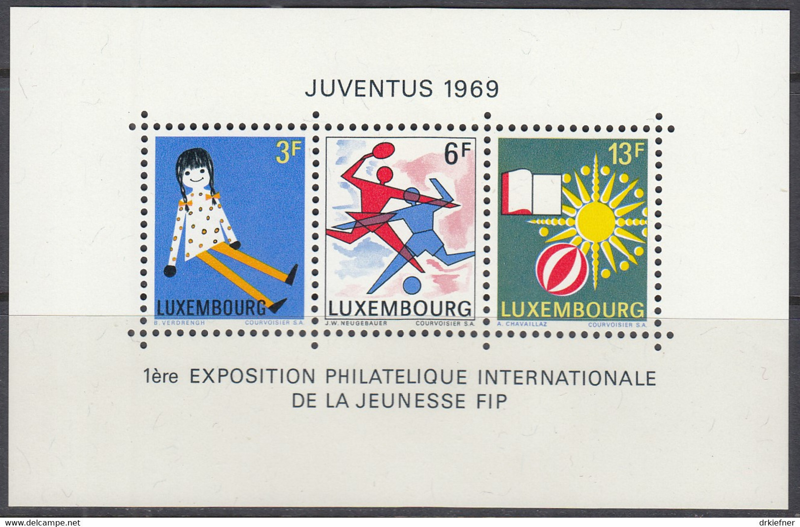 LUXEMBURG Block 8, Postfrisch **, Briefmarkenausstellung „Juventus 1969“, Luxemburg 1969 - Blocks & Kleinbögen