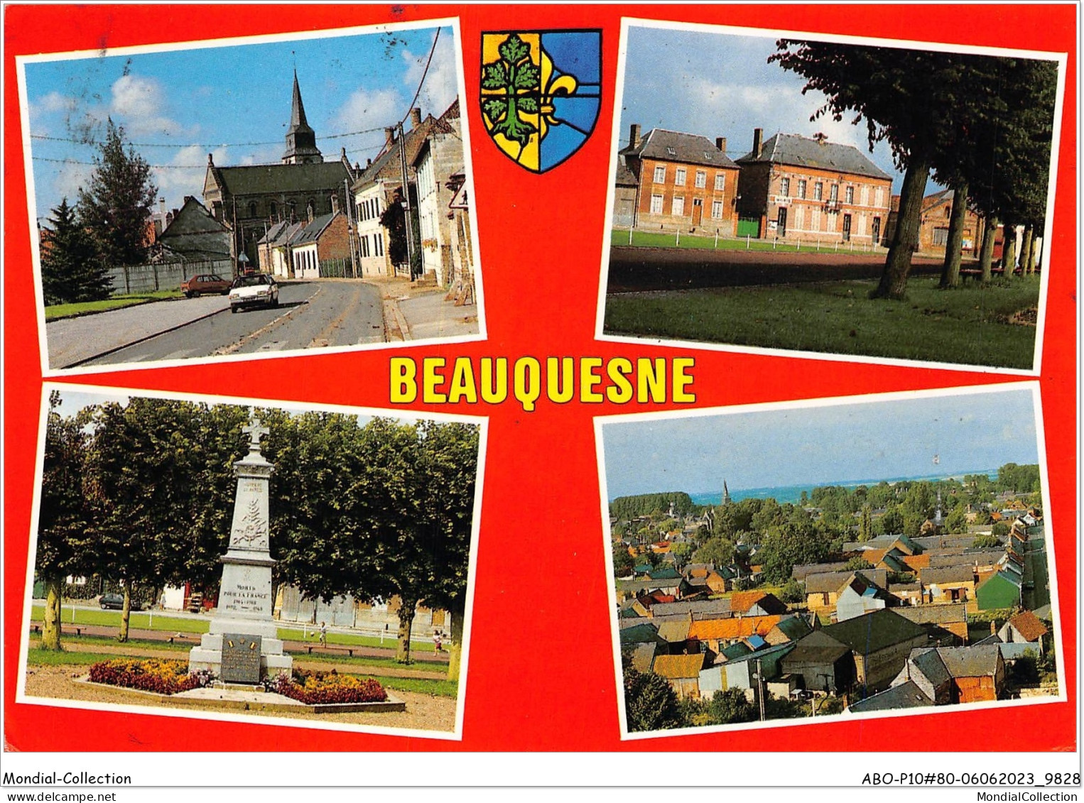 ABOP10-80-0741 - BEAUQUESNE - L'Eglise - La Mairie Et Le Terrain De Balle Au Poing - Beauquesne