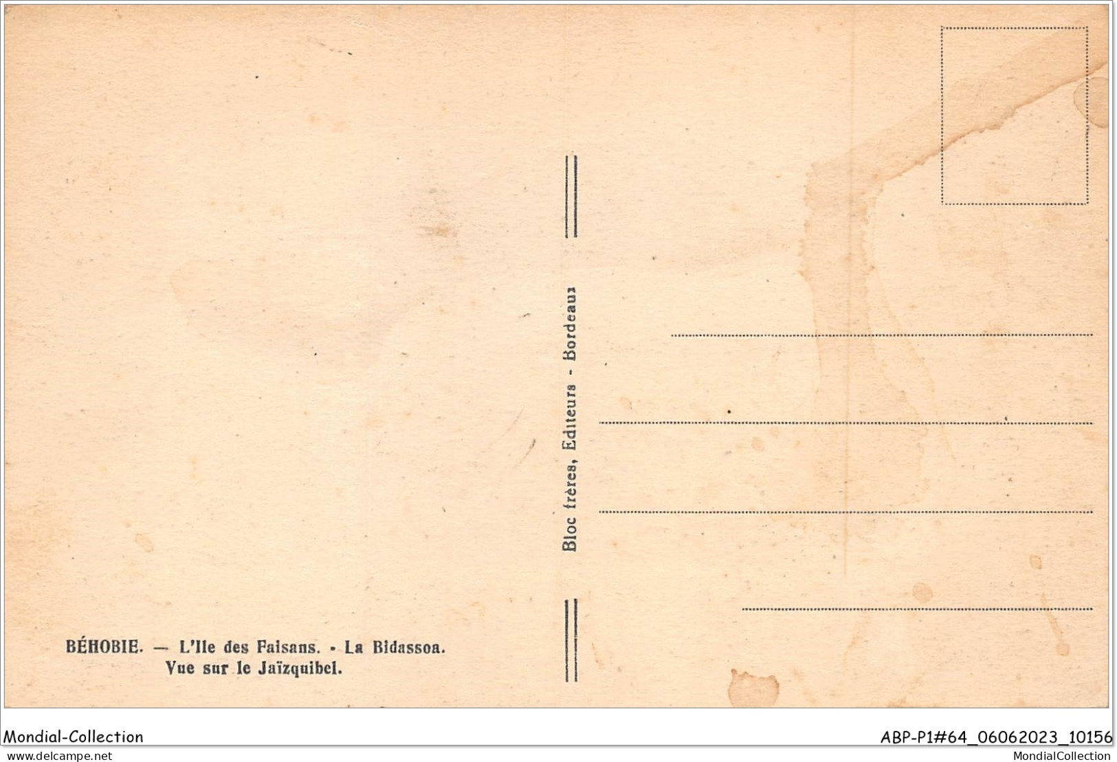 ABPP1-64-0060 - BEHOBIE - L'Ile Des Faisans - La Bidassoa - Vue Sur Le Jaizquibel - Béhobie