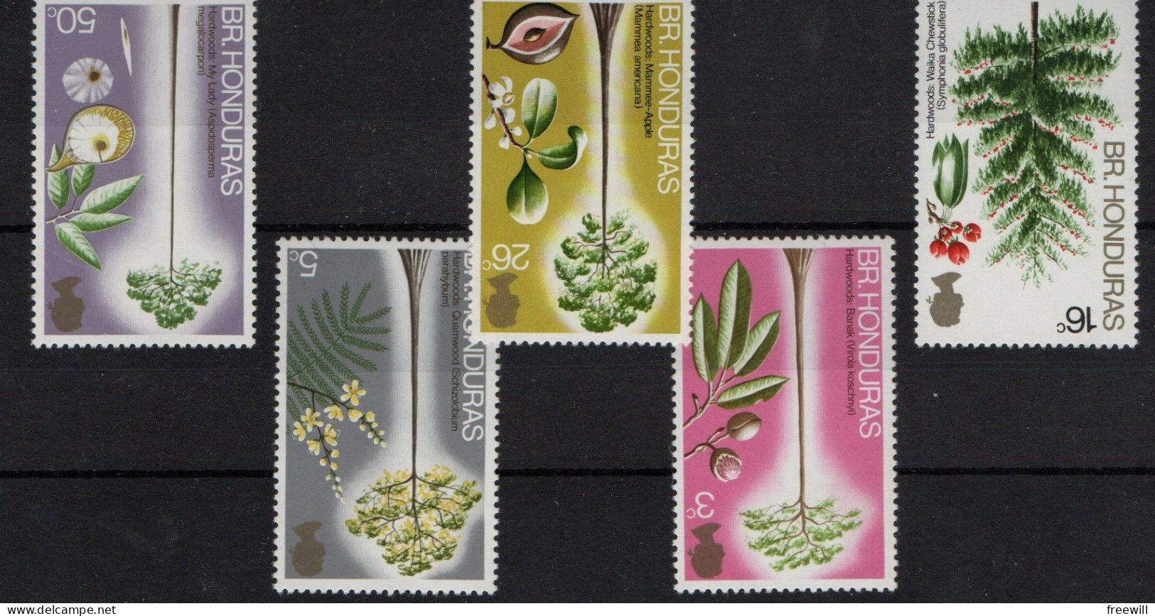 British Honduras Belize Arbres- Trees -Bomen  XXX - Honduras Britannique (...-1970)