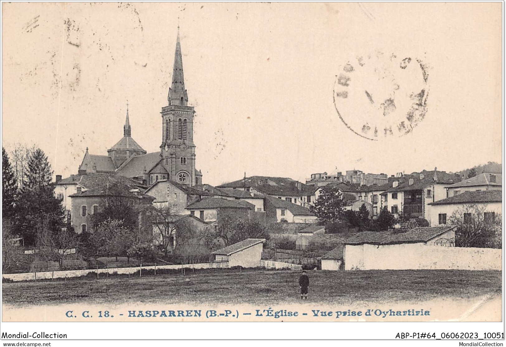 ABPP1-64-0008 - HASPARREN - L'Eglise - Vue Prise D'Oyhartiria - Hasparren