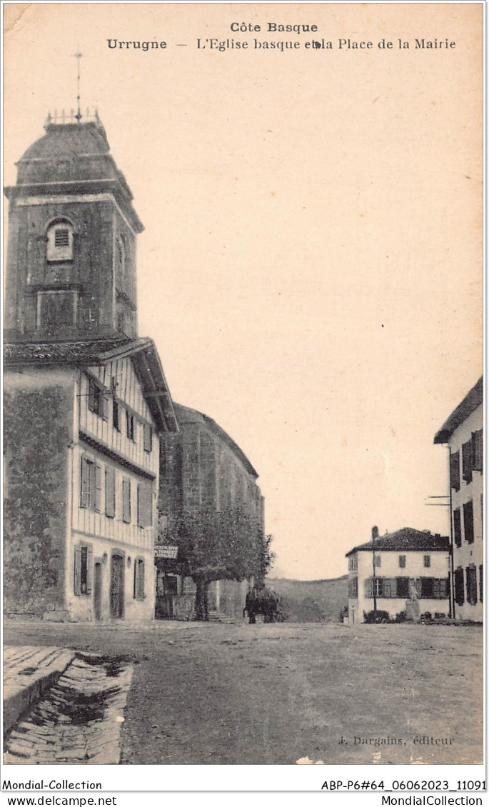 ABPP6-64-0528 - URRUGNE - L'Eglise Basque Et La Place De La Mairie - Urrugne