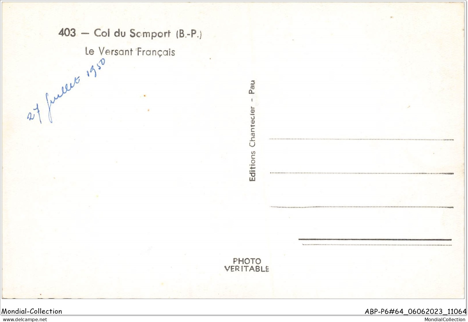 ABPP6-64-0514 - Col Du SOMPORT - Le Versant Français - Col Du Somport