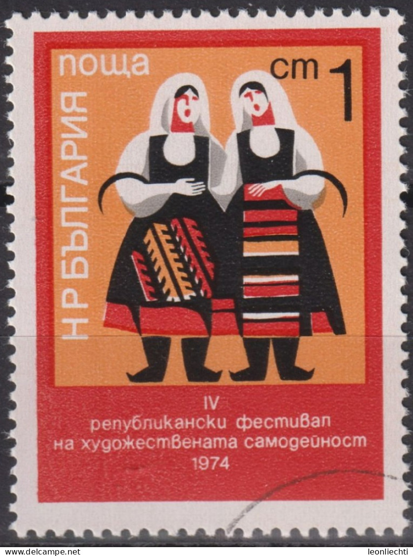 1974 Bulgarien ° Mi:BG 2338, Sn:BG 2178, Yt:BG 2088, Amateur Art Festival And 4th National Sports Day, Regional Costumes - Gebraucht