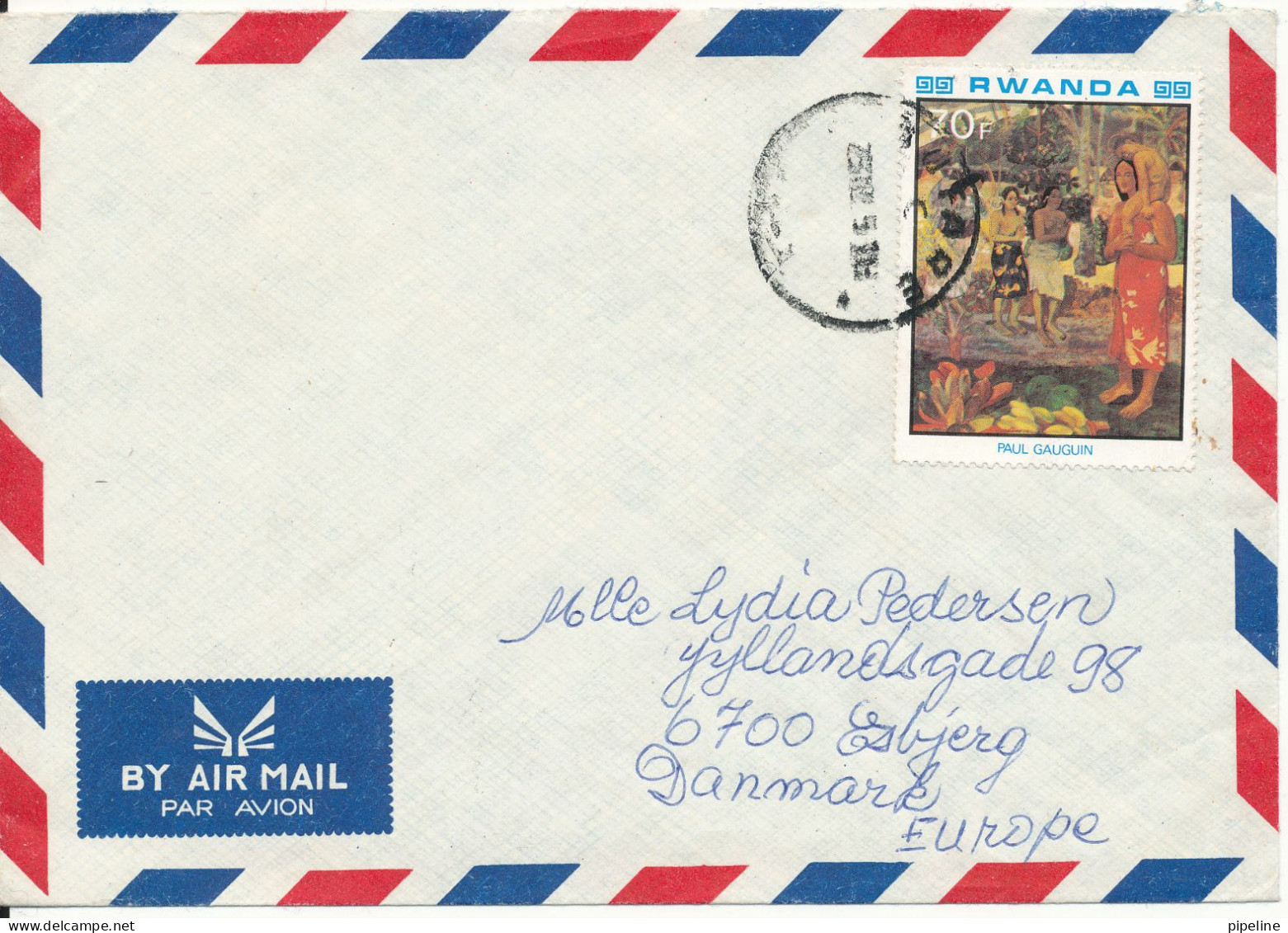 Rwanda Air Mail Cover Sent To Denmark Single Franked - Other & Unclassified