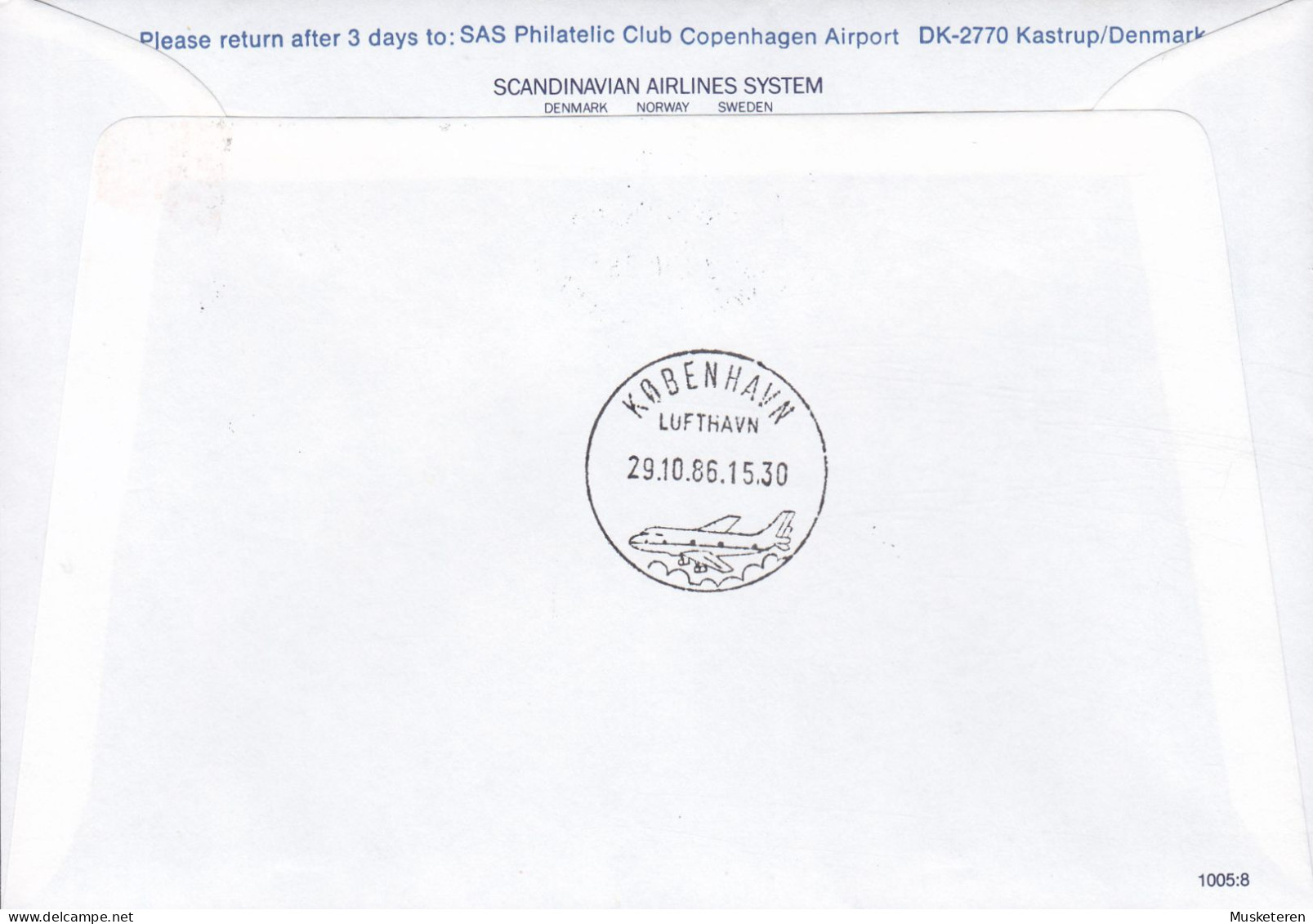 Norway SAS First DC-9 Flight TRONDHEIM-COPENHAGEN 1986 Cover Brief Lettre Fishing Stamp - Brieven En Documenten