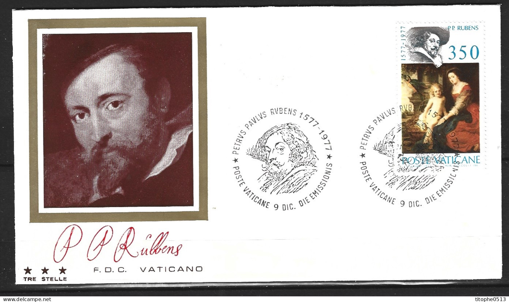 VATICAN. N°644 Sur Enveloppe 1er Jour De 1977. Tableau De Rubens. - Rubens