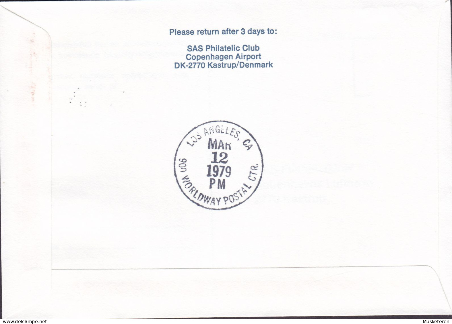 Denmark First SAS B-747/COMBI Flight COPENHAGEN - LOS ANGELES 1979 Cover Brief Lettre Bridge & Tunnel (Cz. Slania) - Luftpost