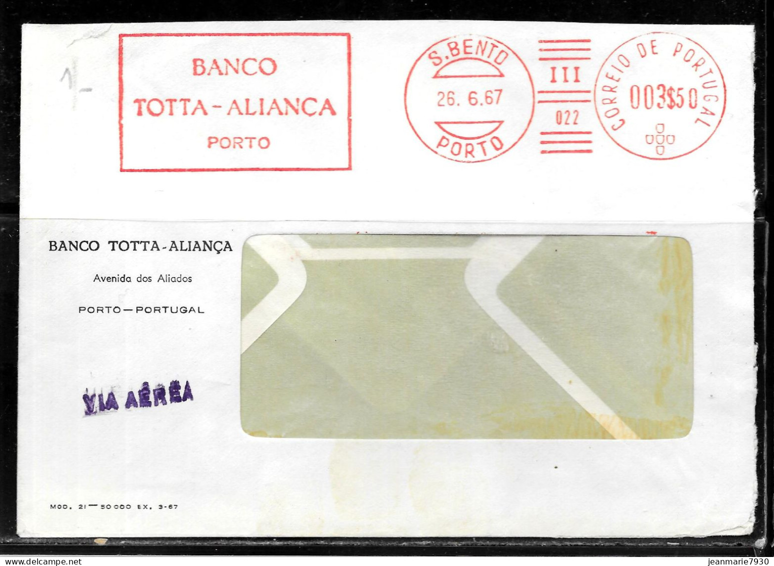 N396 - PORTUGAL - LETTRE DE LISBONNE DU 26/06/1967 - Maschinenstempel (EMA)