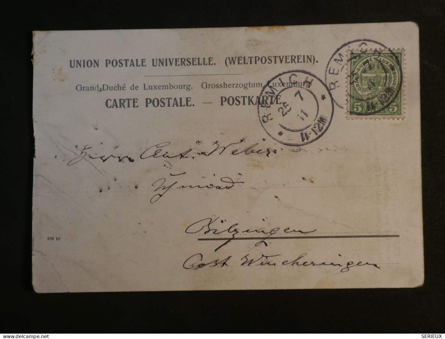 DJ 19  LUXEMBOURG   BELLE  CARTE  1911 REMISCH A   + +AFF. INTERESSANT++ ++ - Covers & Documents