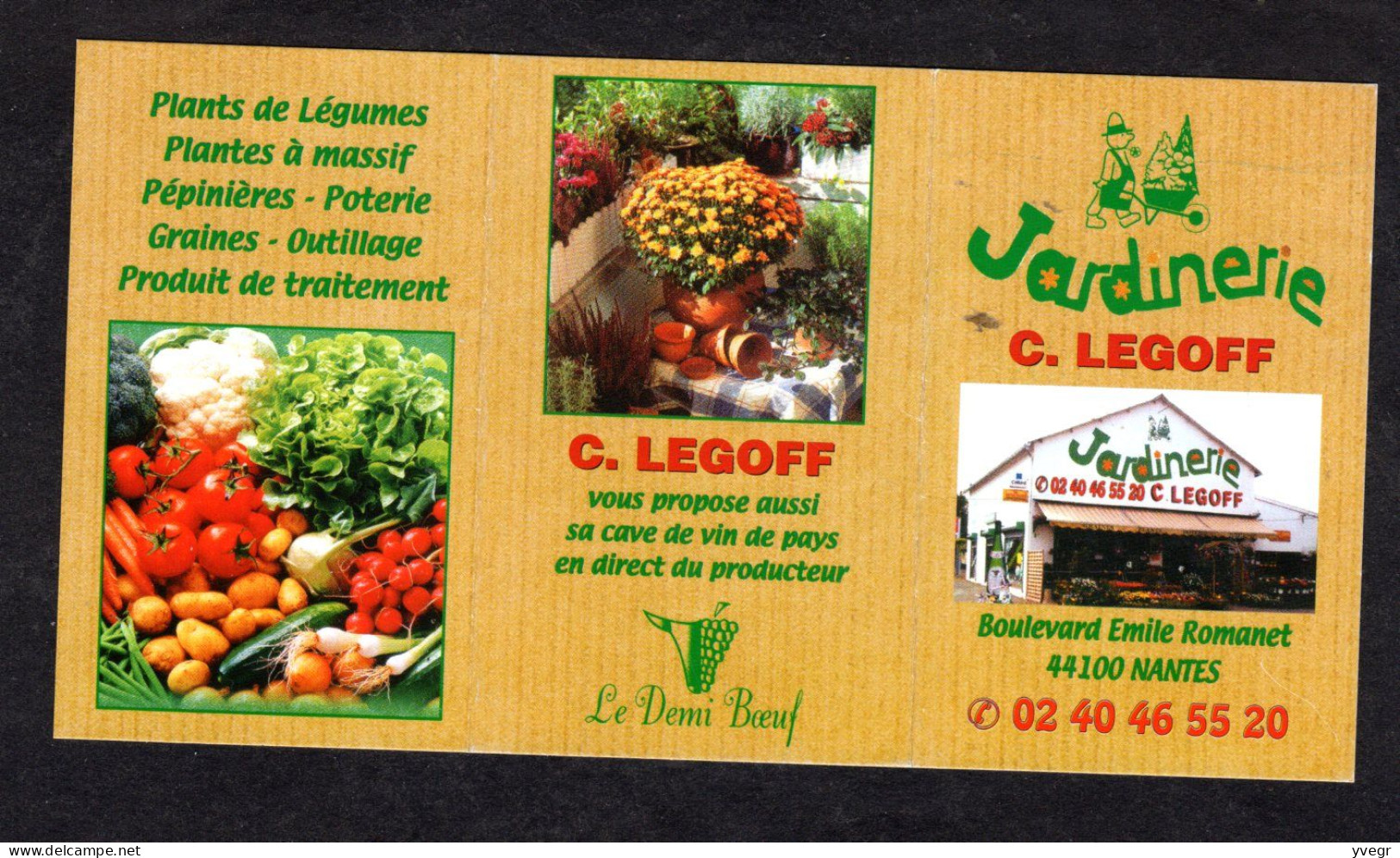 3 Calendriers De Poche 2003, 2005 & 2010 COUTANT Chocolatier 44 Nantes, Jardinerie C.LEGOFF, Tabac LA CREMETTERIE - Petit Format : 2001-...