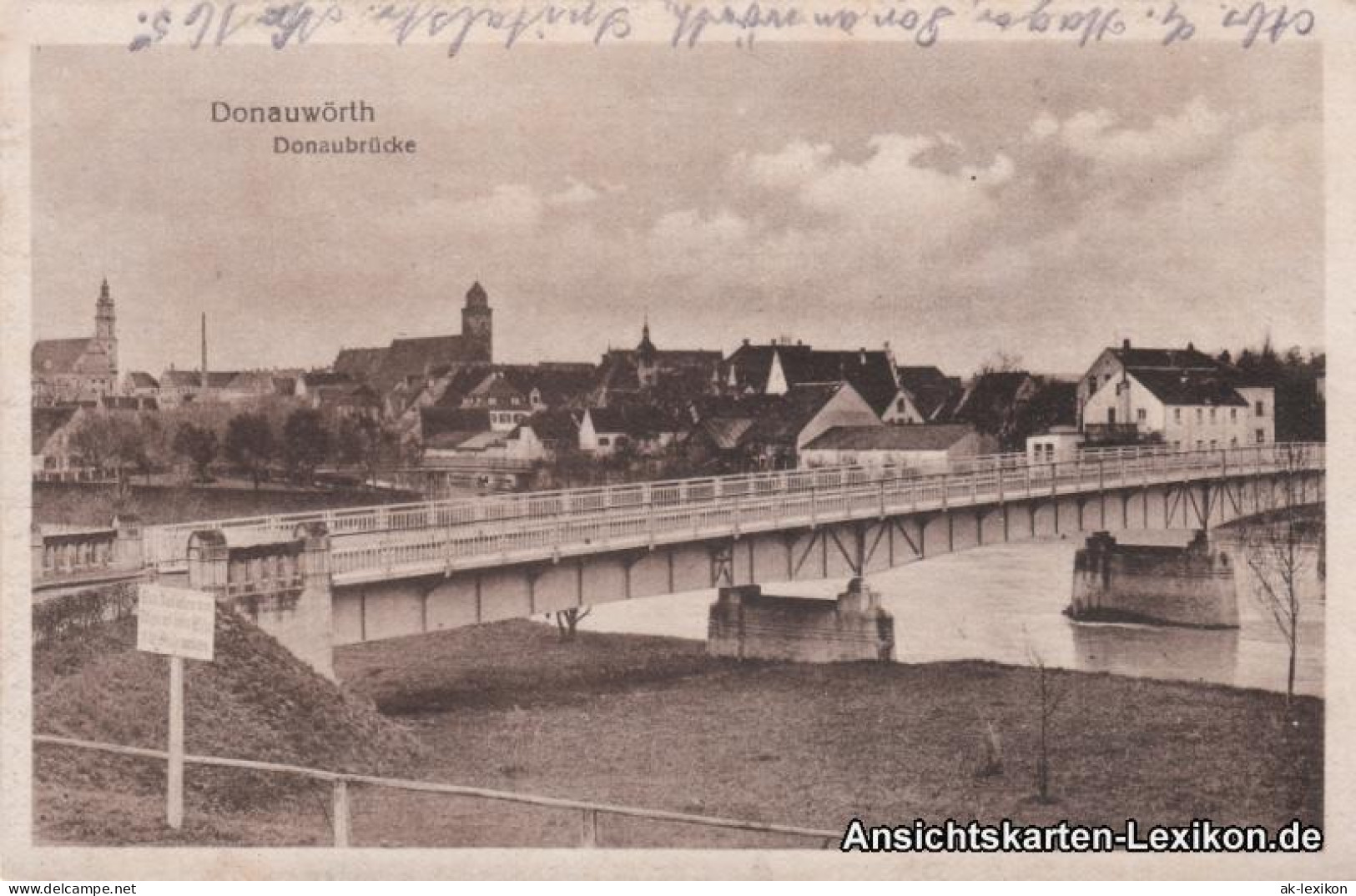 Ansichtskarte Donauwörth Totale Mit Donaubrücke 1928  - Donauwörth