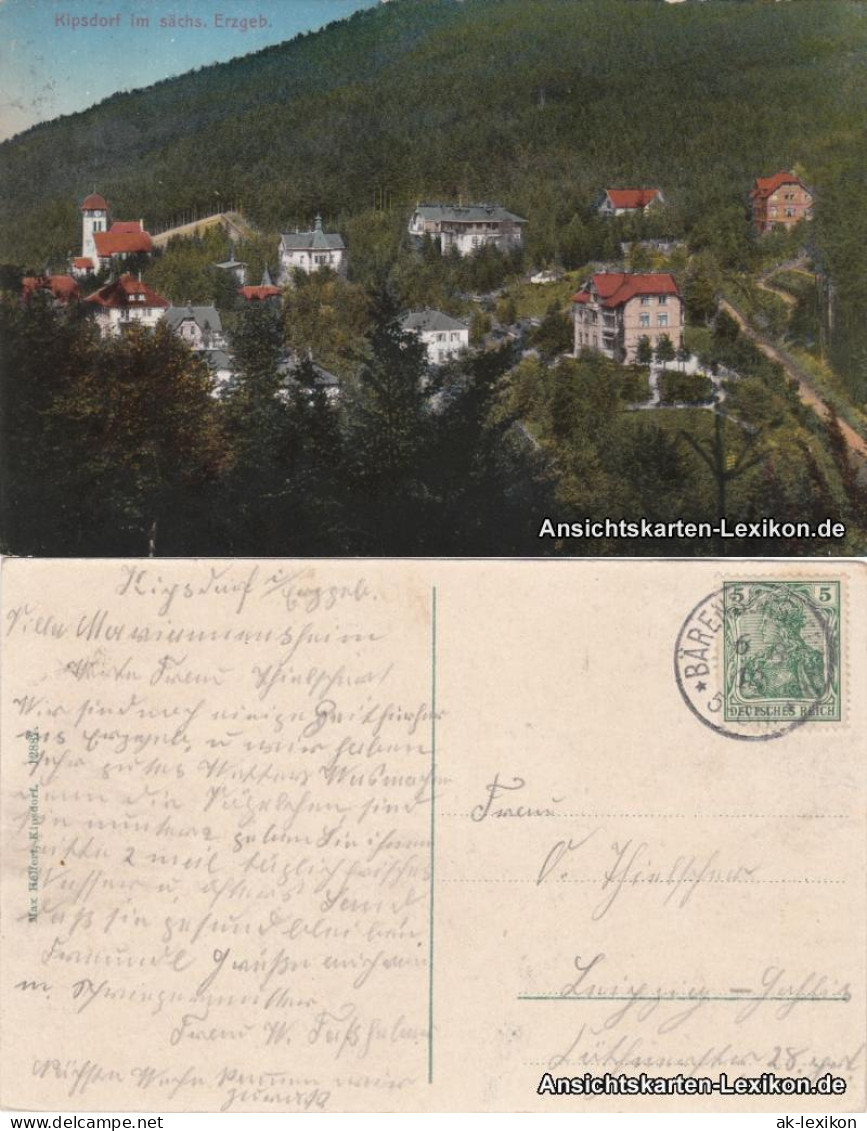Ansichtskarte Kipsdorf-Altenberg (Erzgebirge) Dorfpartie 1913  - Kipsdorf