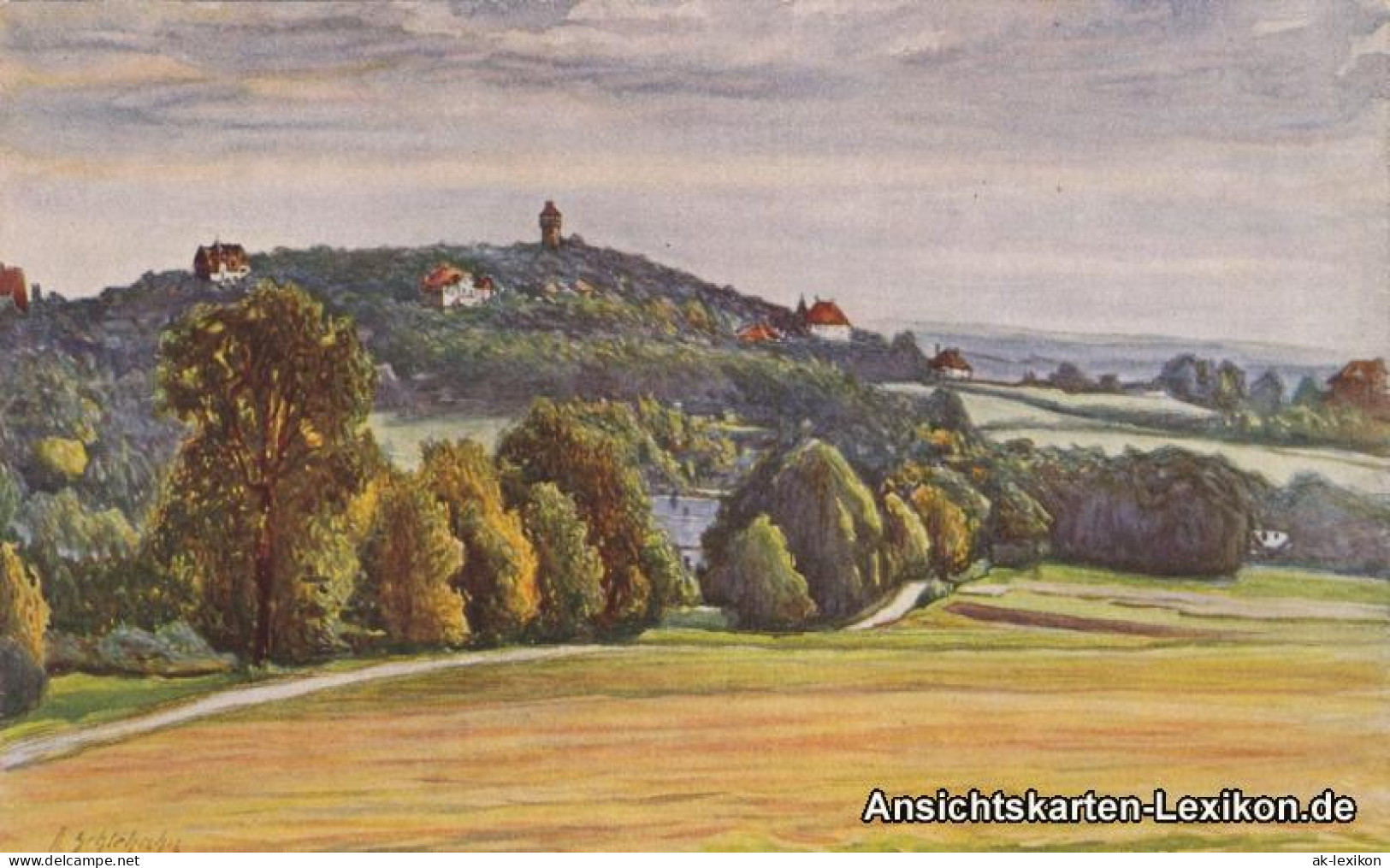 Bärenstein-Altenberg (Erzgebirge) Totalansicht (Künstler AK) 1915  - Baerenstein