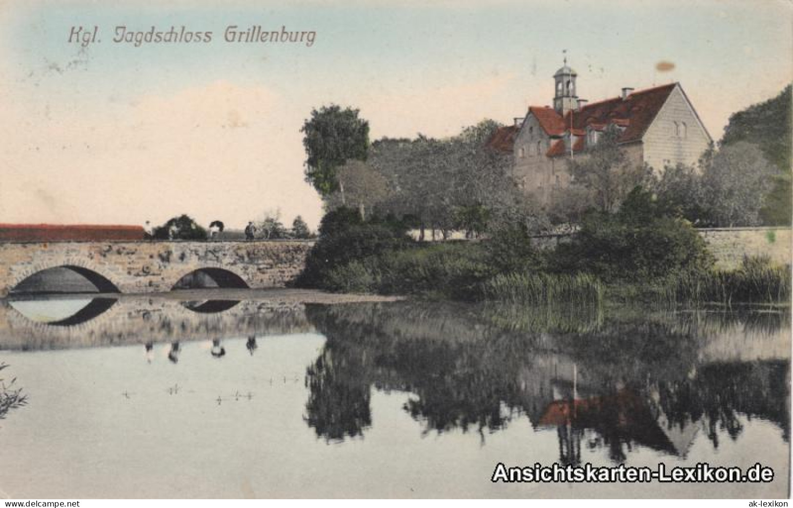 Grillenburg-Tharandt Jagdschloß Grillenburg Mit Steinbrücke 1912  - Tharandt