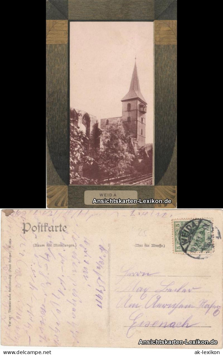 Ansichtskarte Weida (Thüringen) Wieden Kirche (Rahmen AK) 1911 - Weida