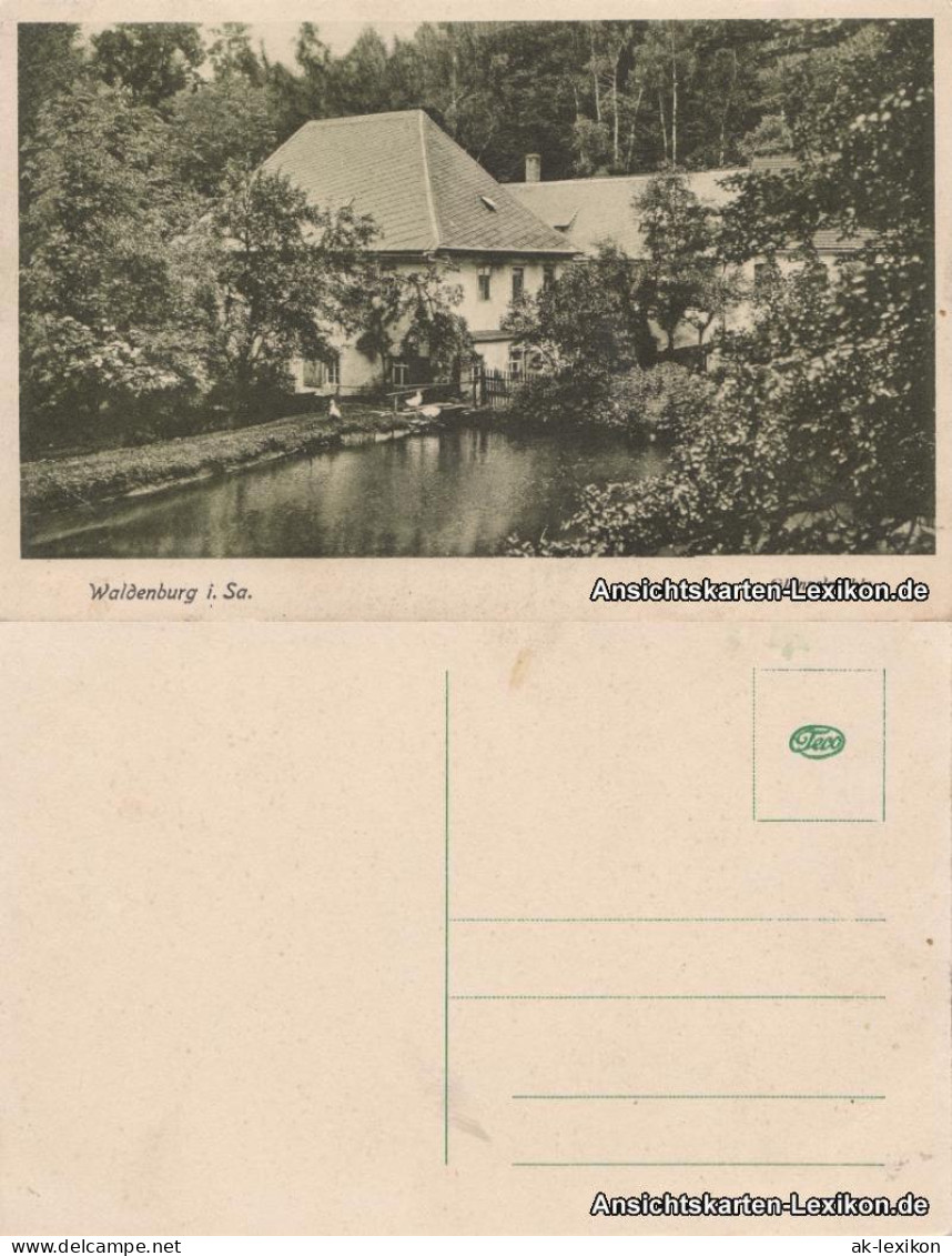Ansichtskarte Waldenburg (Sachsen) Glänzelmühle 1922  - Waldenburg (Sachsen)
