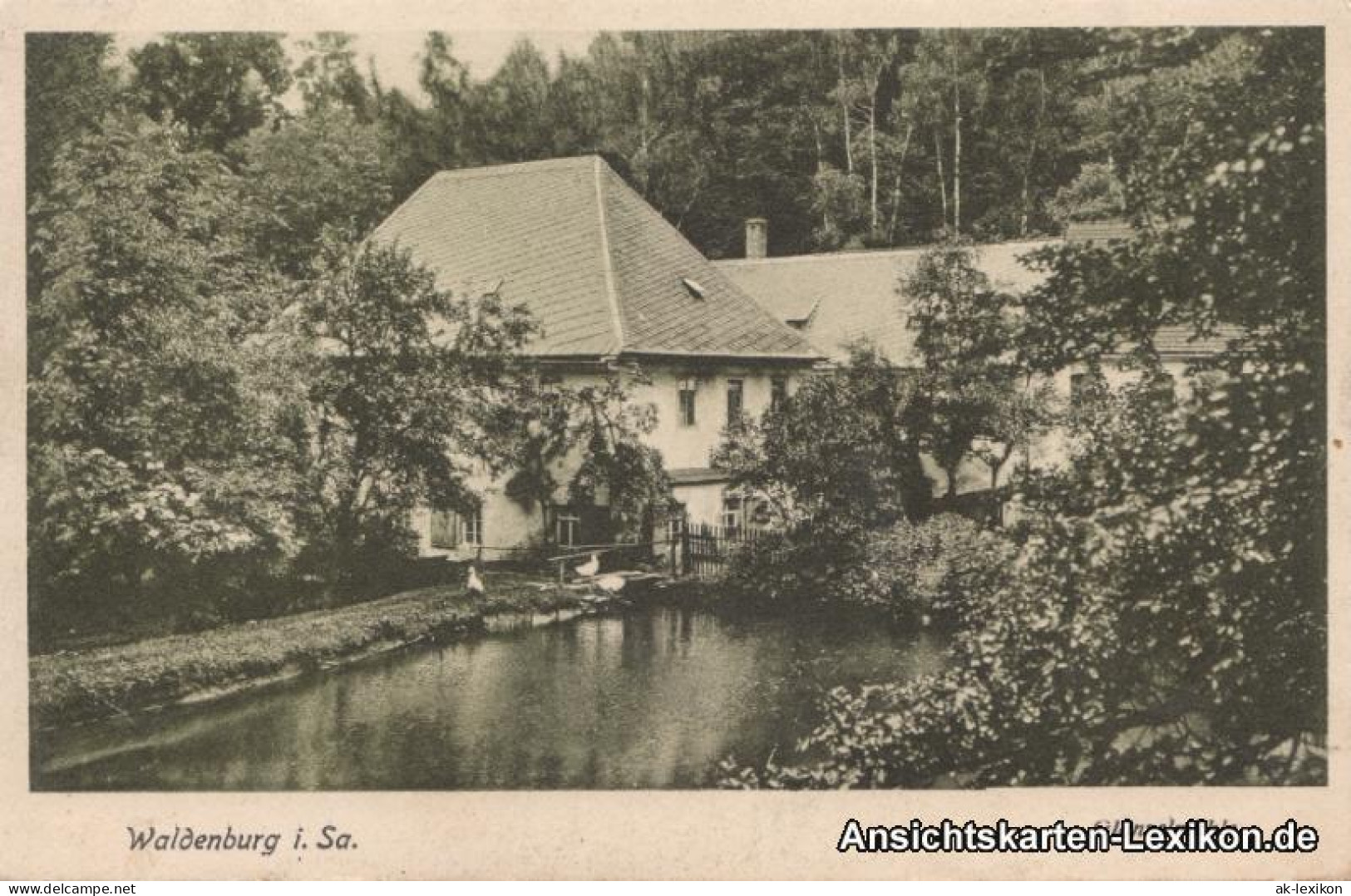 Ansichtskarte Waldenburg (Sachsen) Glänzelmühle 1922  - Waldenburg (Sachsen)