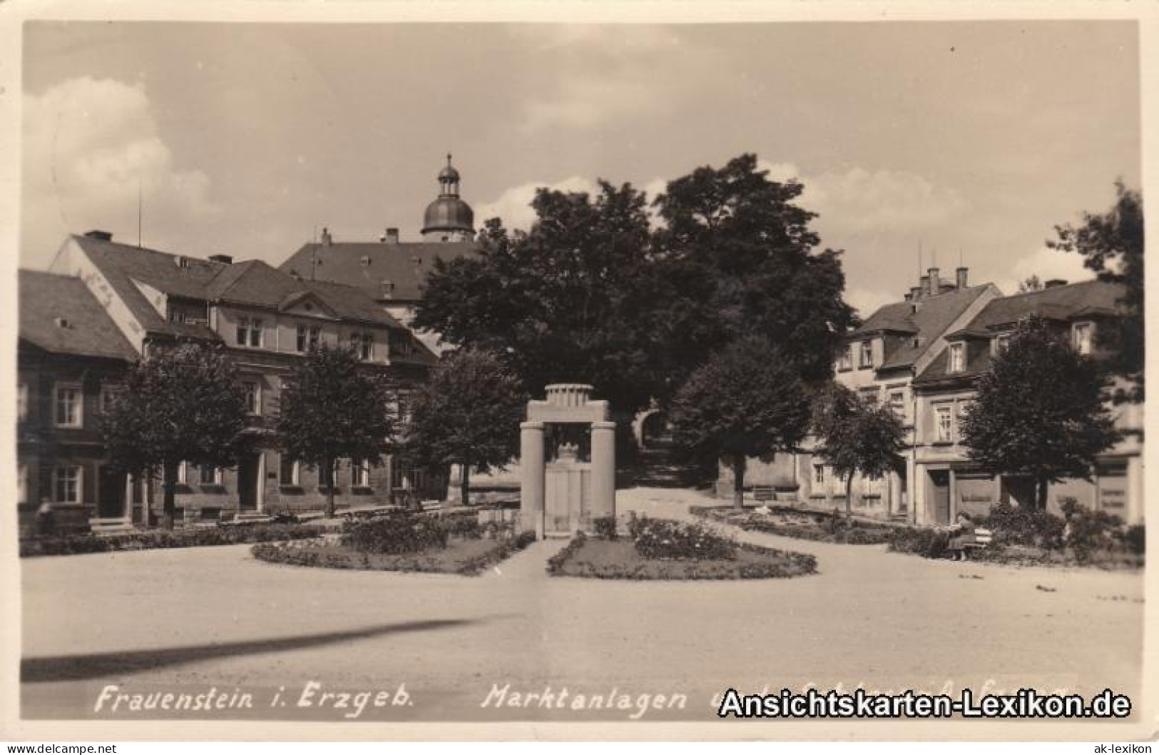 Ansichtskarte Frauenstein (Erzgebirge) Marktanlagen Und Schlossaufgang 1943  - Frauenstein (Erzgeb.)