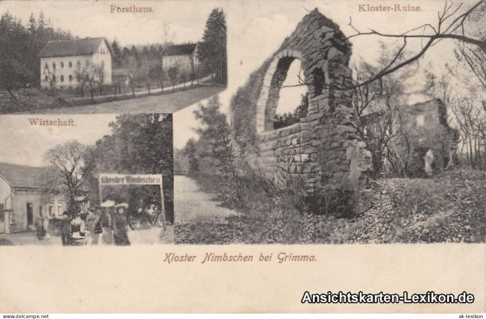 Ansichtskarte Grimma 3 Bild: Forsthaus, Wirtschaft Und Kloster Nimbschen 1914  - Grimma