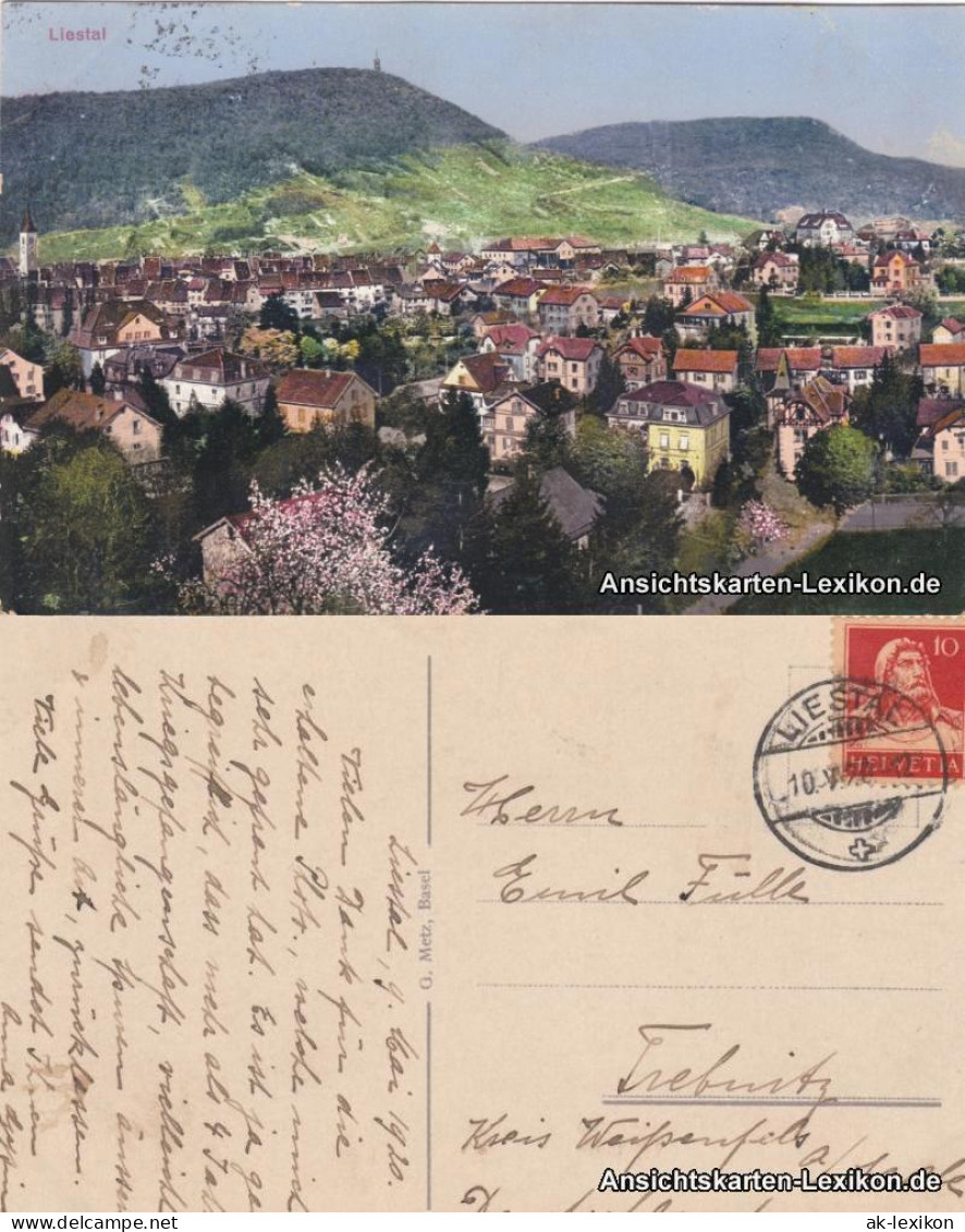Ansichtskarte Liestal Totale Mit Straßenblick 1920  - Autres & Non Classés