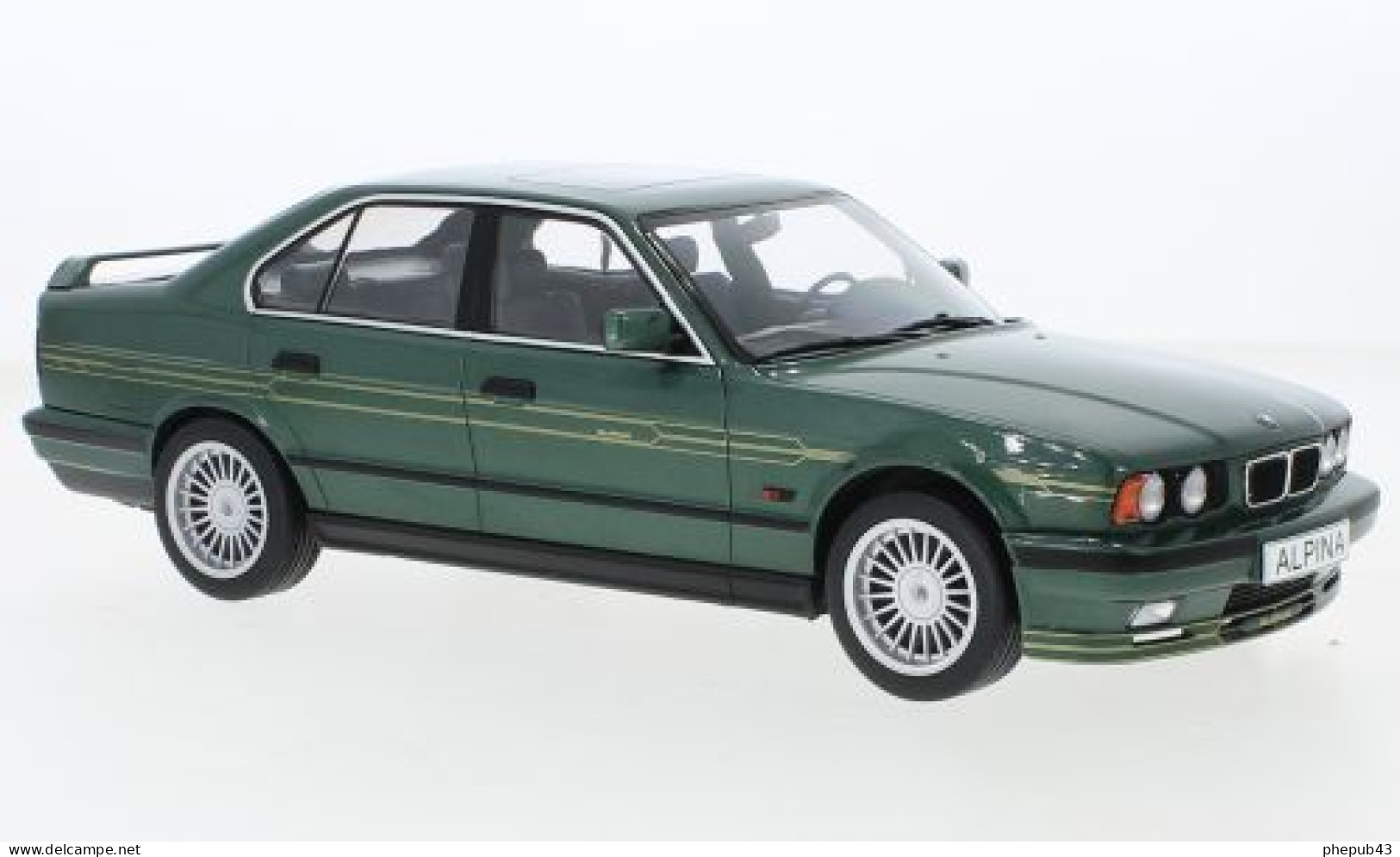 BMW Alpina B10 4,6 - 1994 - Green Metallic + Yellow Stripes - Model Car Group (1:18) - Autres & Non Classés