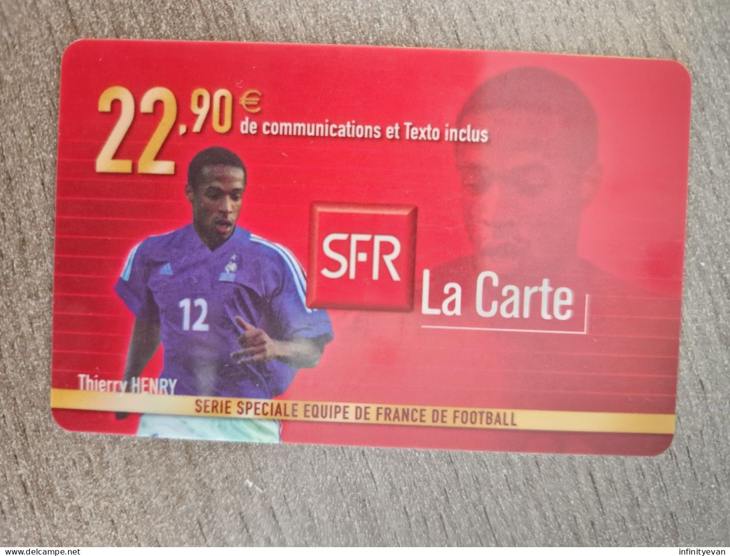 Carte SFR Thierry Henry 22,90 - Kaarten Voor De Telefooncel (herlaadbaar)