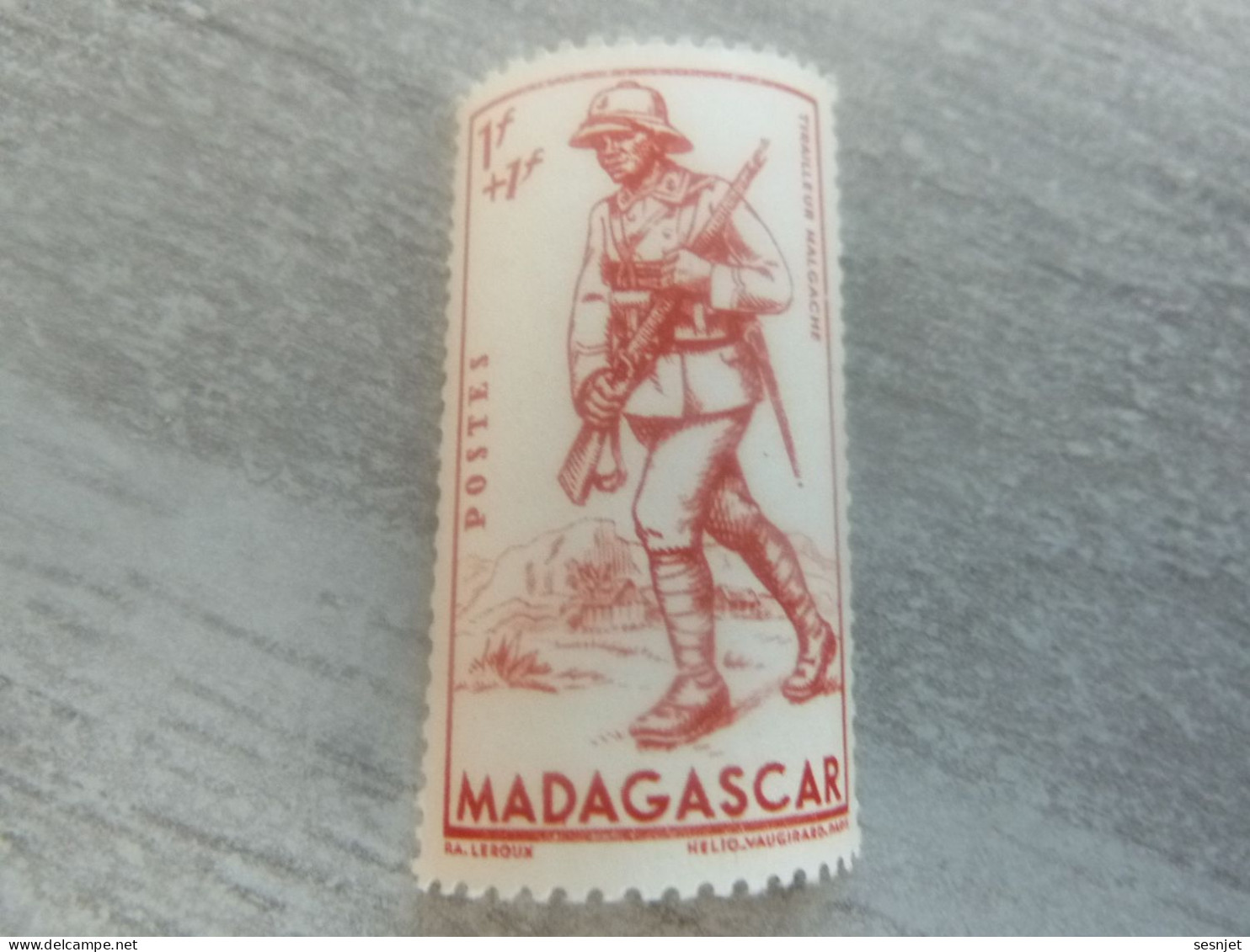 Madagascar - Tirailleur Malgache - 1f.+1f. - Yt 226 - Helio Vaugirard Paris - Rouge-orange - Neuf - Année 1941 - - Neufs