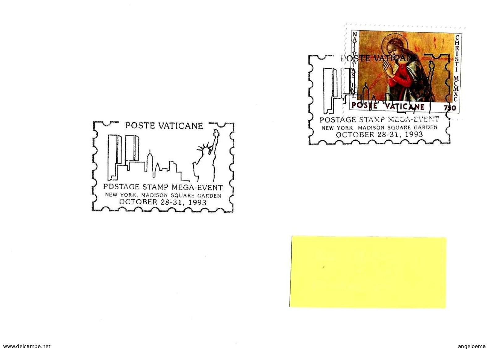 VATICANO - 1993 Poste Vaticane Al Postage Stamp Al Madison Square Garden New York (Torri Gemelle, Statua Libertà) - 4652 - Monumentos