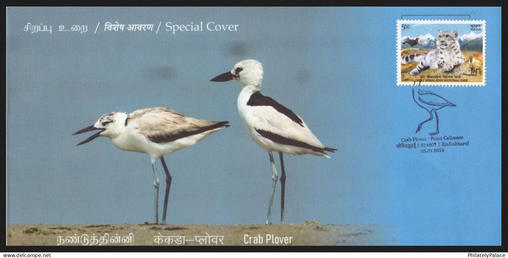 India 2024 Migratory Birds,Bar Headed Goose,Crab Plover,Euraian Curlew,Flamingo,Heuglin's Gull,Set 6 Sp Cover (**) Inde - Cartas & Documentos
