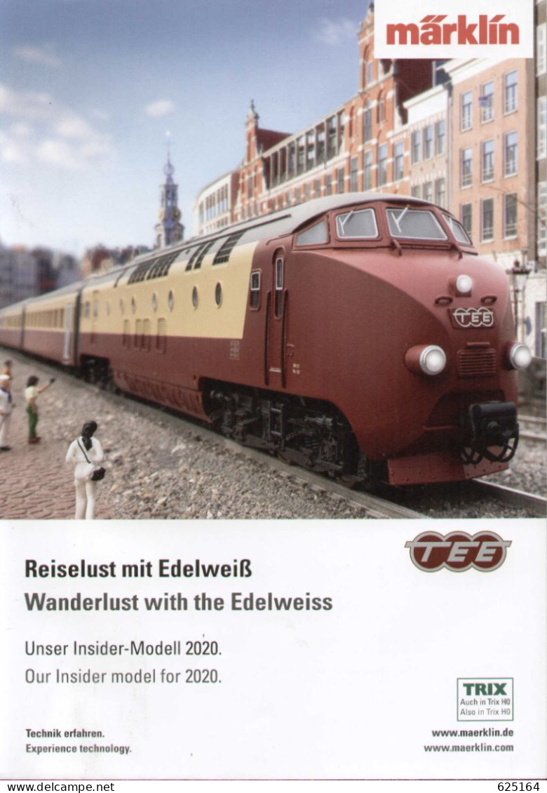 Catalogue Märklin Trix 2020 Blatt Insider Reiselust Mir Edelweiß 39706 - En Allemand Et Anglais - Alemania