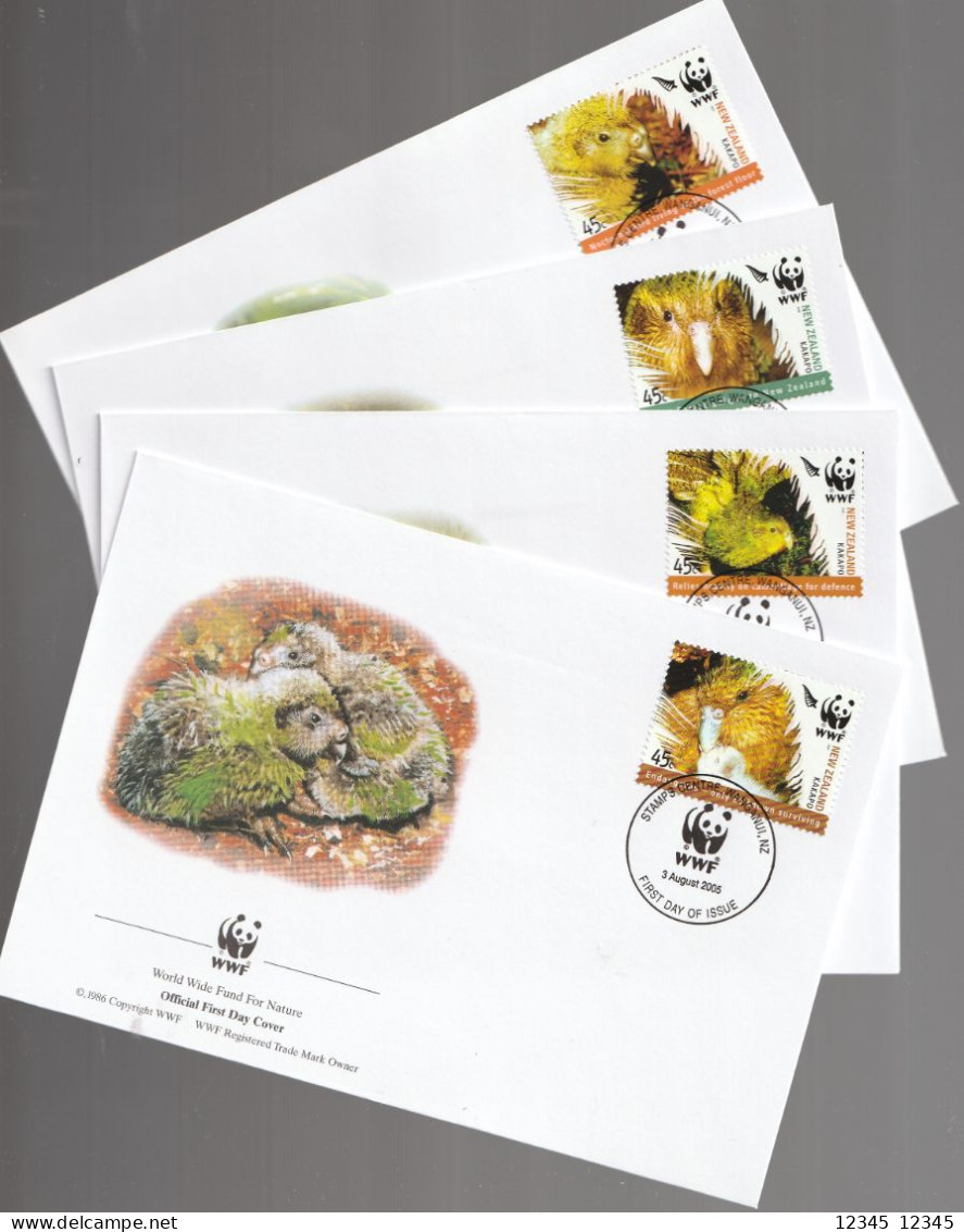 Nieuw Zeeland 2005, FDC Unused, WWF, Birds - FDC