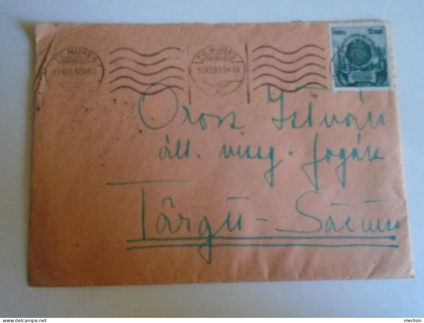 D201415   ROMANIA    Cover - 1953    Targul Mures -   To Orosz István   Targu Secuiesc - Lettres & Documents