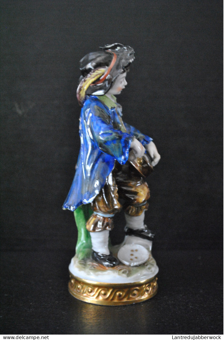 Magnifique STATUETTE DE MENDIANT SALTIMBANQUE MUSICIEN EN PORCELAINE DE WOLKSTED THURINGE Marque Cachet - Other & Unclassified