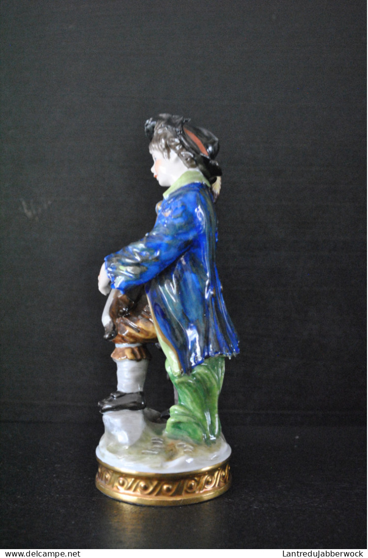 Magnifique STATUETTE DE MENDIANT SALTIMBANQUE MUSICIEN EN PORCELAINE DE WOLKSTED THURINGE Marque Cachet - Autres & Non Classés