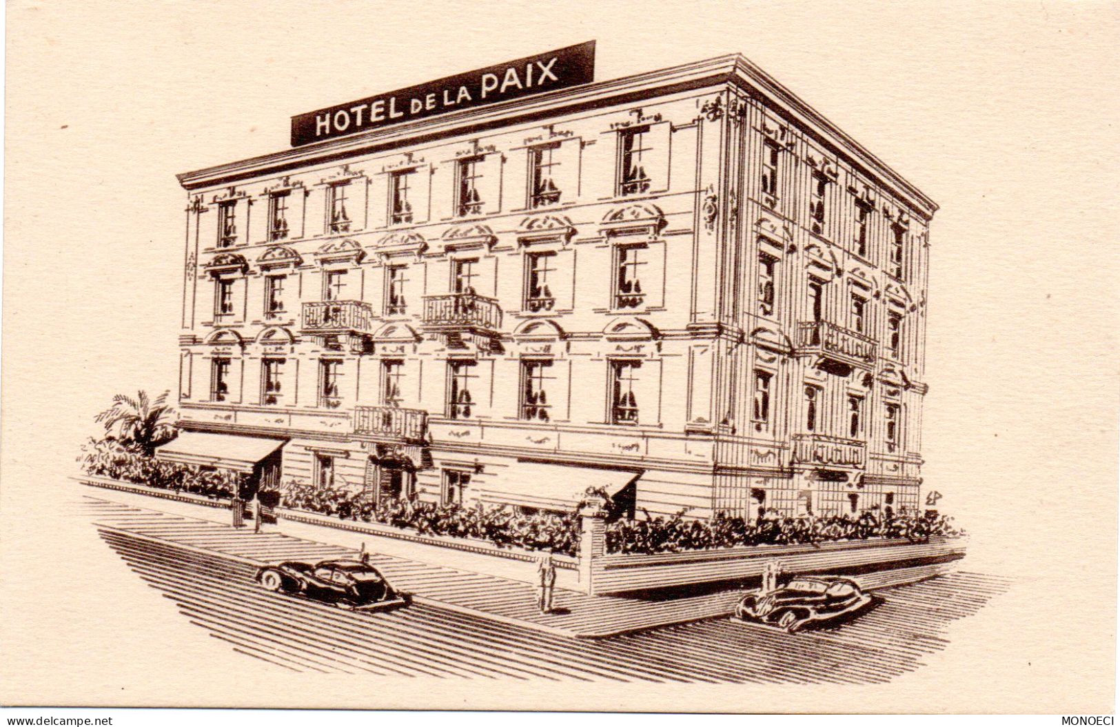 MONACO -- MONTE CARLO -- CPA -- HOTEL De La PAIX -- La Condamine, V. DEBAY, Propriétaire - Hôtels