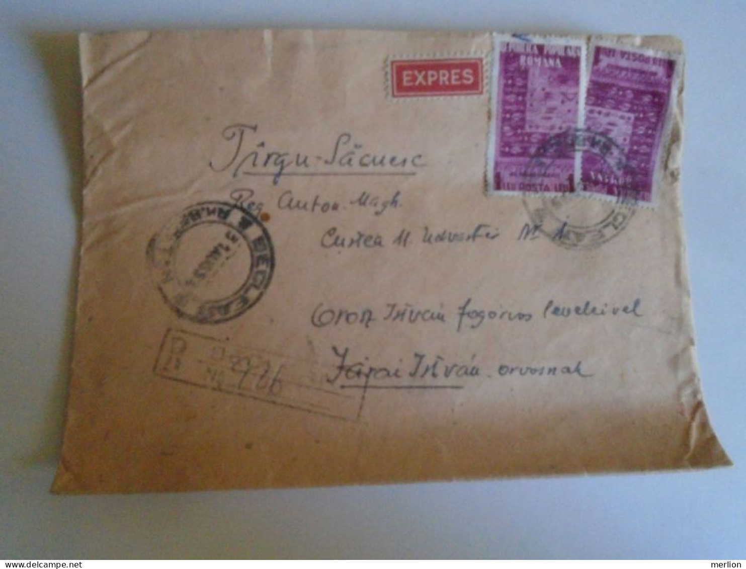 ZA490.16  ROMANIA   Registered Expres  Cover - 1955  Beclean -   To Orosz István  Járay István Orvos   Tirgu Secuiesc - Briefe U. Dokumente