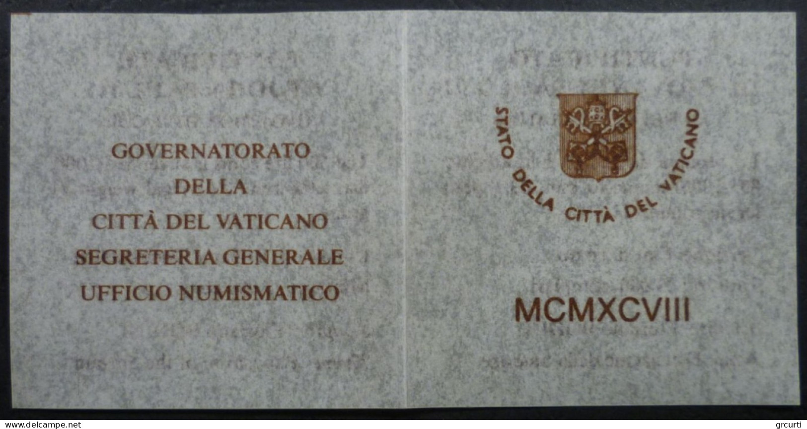 Vaticano - 500 Lire 1998 - Ostensione Della Sindone - Gig. 334 - KM# 292 - Vaticano